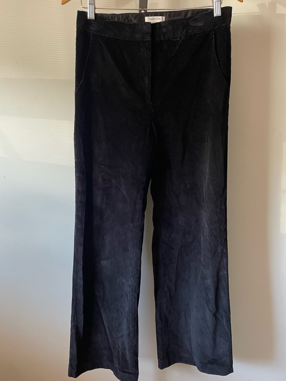 NEW Babaton Corduroy Wide Leg Trouser Pant Boho Cotton High Rise Size 6 Small